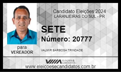 Candidato SETE 2024 - LARANJEIRAS DO SUL - Eleições