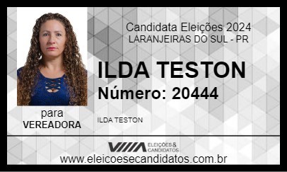 Candidato ILDA TESTON 2024 - LARANJEIRAS DO SUL - Eleições