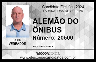 Candidato ALEMÃO DO ÔNIBUS 2024 - LARANJEIRAS DO SUL - Eleições