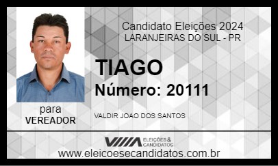 Candidato TIAGO 2024 - LARANJEIRAS DO SUL - Eleições