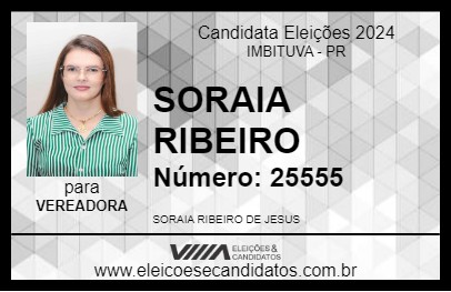 Candidato SORAIA RIBEIRO 2024 - IMBITUVA - Eleições