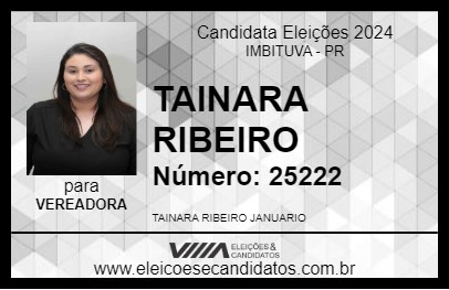 Candidato TAINARA RIBEIRO 2024 - IMBITUVA - Eleições