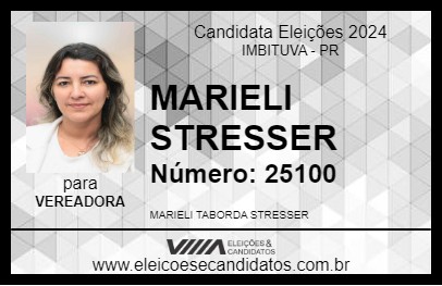 Candidato MARIELI STRESSER 2024 - IMBITUVA - Eleições