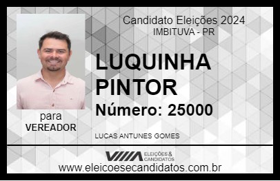 Candidato LUQUINHA PINTOR 2024 - IMBITUVA - Eleições