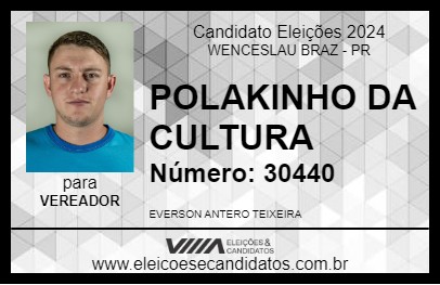 Candidato POLAKINHO DA CULTURA 2024 - WENCESLAU BRAZ - Eleições