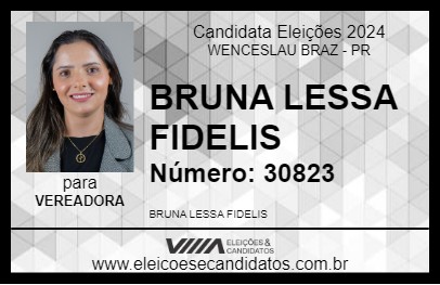 Candidato BRUNA LESSA FIDELIS 2024 - WENCESLAU BRAZ - Eleições