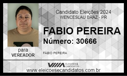 Candidato FABIO PEREIRA 2024 - WENCESLAU BRAZ - Eleições