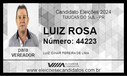 Candidato LUIZ ROSA 2024 - TIJUCAS DO SUL - Eleições