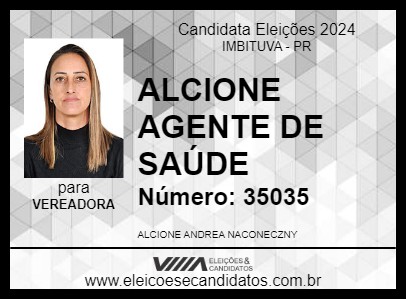 Candidato ALCIONE AGENTE DE SAÚDE 2024 - IMBITUVA - Eleições