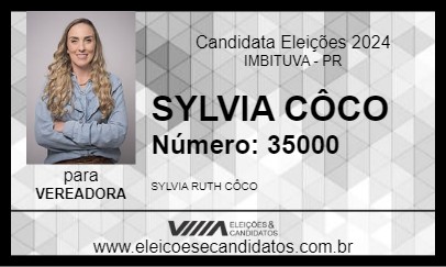 Candidato SYLVIA CÔCO FARMACÊUTICA 2024 - IMBITUVA - Eleições