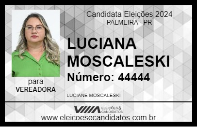 Candidato LUCIANA MOSCALESKI 2024 - PALMEIRA - Eleições