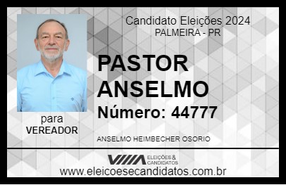 Candidato PASTOR ANSELMO 2024 - PALMEIRA - Eleições