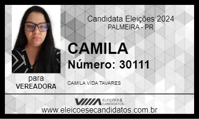 Candidato CAMILA 2024 - PALMEIRA - Eleições