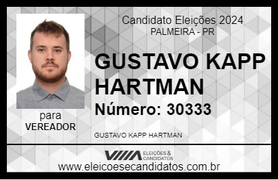 Candidato GUSTAVO KAPP HARTMAN 2024 - PALMEIRA - Eleições