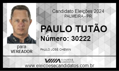 Candidato PAULO TUTÃO 2024 - PALMEIRA - Eleições