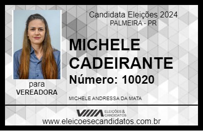 Candidato MICHELE CADEIRANTE 2024 - PALMEIRA - Eleições