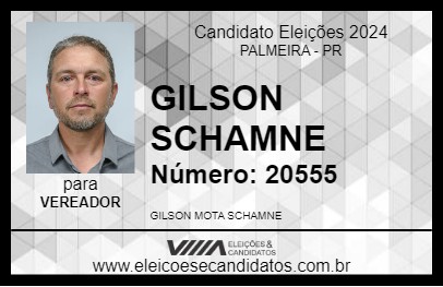 Candidato GILSON SCHAMNE 2024 - PALMEIRA - Eleições