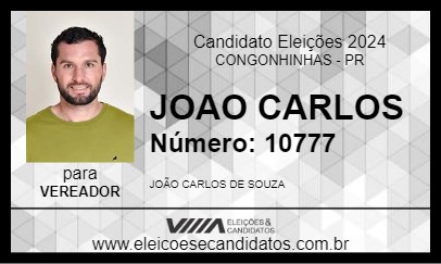 Candidato JOAO CARLOS 2024 - CONGONHINHAS - Eleições