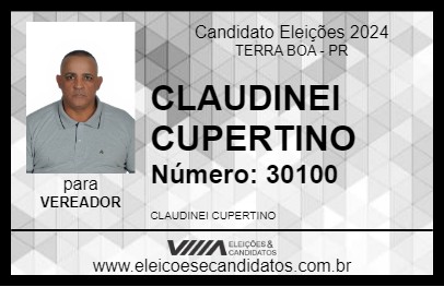 Candidato CLAUDINEI CUPERTINO 2024 - TERRA BOA - Eleições