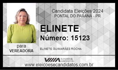 Candidato ELINETE 2024 - PONTAL DO PARANÁ - Eleições