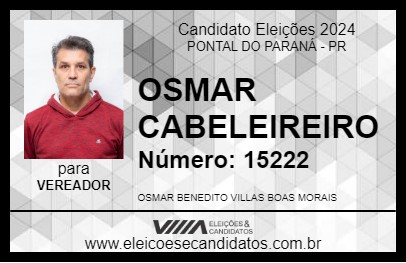 Candidato OSMAR CABELEIREIRO 2024 - PONTAL DO PARANÁ - Eleições