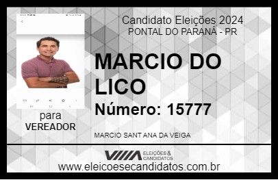 Candidato MARCIO DO LICO 2024 - PONTAL DO PARANÁ - Eleições