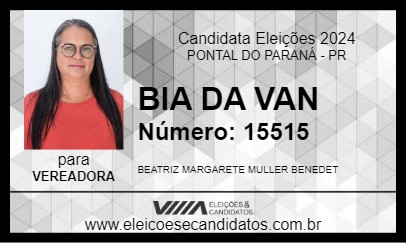 Candidato BIA DA VAN 2024 - PONTAL DO PARANÁ - Eleições