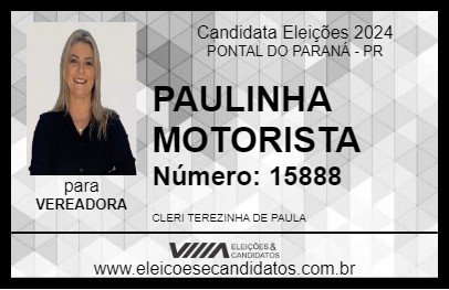 Candidato PAULINHA MOTORISTA 2024 - PONTAL DO PARANÁ - Eleições