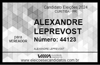 Candidato ALEXANDRE LEPREVOST 2024 - CURITIBA - Eleições