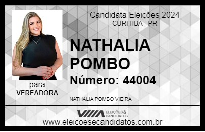 Candidato NATHALIA POMBO 2024 - CURITIBA - Eleições