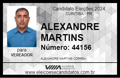 Candidato ALEXANDRE MARTINS  2024 - CURITIBA - Eleições