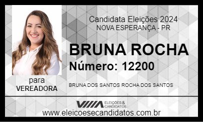 Candidato BRUNA ROCHA 2024 - NOVA ESPERANÇA - Eleições