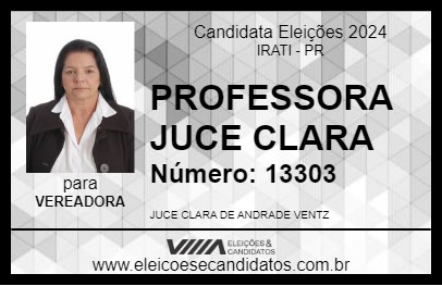 Candidato PROFESSORA JUCE CLARA 2024 - IRATI - Eleições