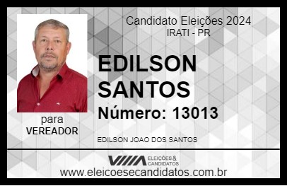 Candidato EDILSON SANTOS 2024 - IRATI - Eleições