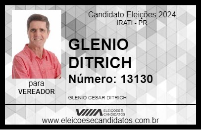 Candidato GLENIO DITRICH 2024 - IRATI - Eleições