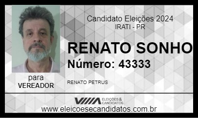 Candidato RENATO SONHO 2024 - IRATI - Eleições