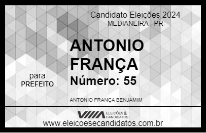 Candidato ANTONIO FRANÇA 2024 - MEDIANEIRA - Eleições