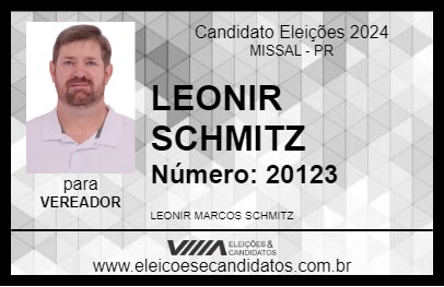 Candidato LEONIR SCHMITZ 2024 - MISSAL - Eleições