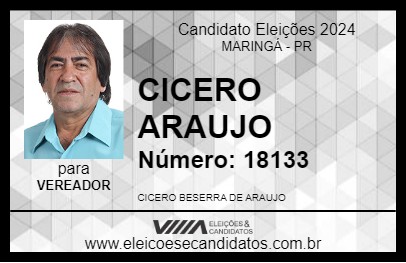 Candidato CICERO ARAUJO 2024 - MARINGÁ - Eleições