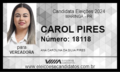 Candidato CAROL PIRES 2024 - MARINGÁ - Eleições