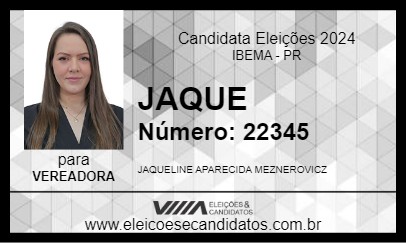 Candidato JAQUE 2024 - IBEMA - Eleições