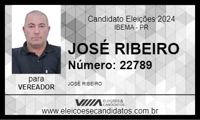 Candidato JOSÉ RIBEIRO 2024 - IBEMA - Eleições