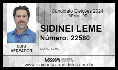 Candidato SIDINEI LEME 2024 - IBEMA - Eleições