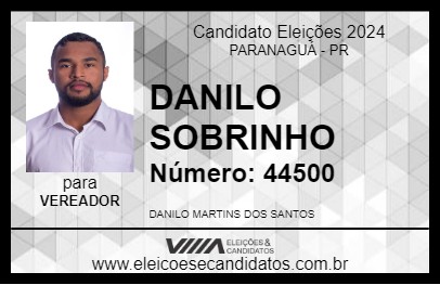 Candidato DANILO SOBRINHO 2024 - PARANAGUÁ - Eleições