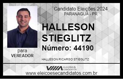 Candidato HALLESON STIEGLITZ 2024 - PARANAGUÁ - Eleições