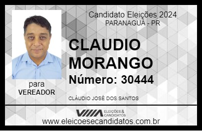 Candidato CLAUDIO MORANGO 2024 - PARANAGUÁ - Eleições