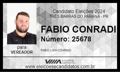 Candidato FABIO CONRADI 2024 - TRÊS BARRAS DO PARANÁ - Eleições