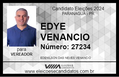 Candidato EDYE VENANCIO 2024 - PARANAGUÁ - Eleições