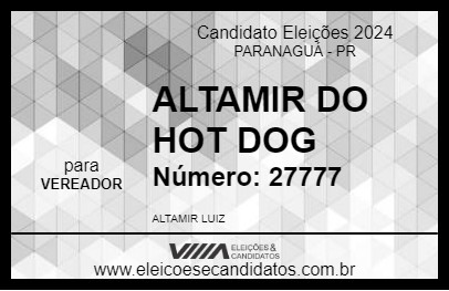 Candidato ALTAMIR DO HOT DOG 2024 - PARANAGUÁ - Eleições