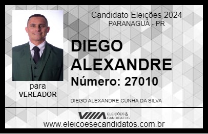 Candidato DIEGO ALEXANDRE 2024 - PARANAGUÁ - Eleições